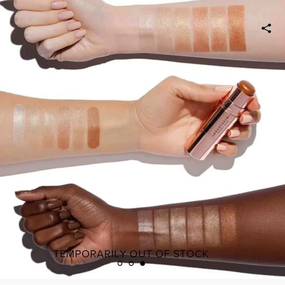 Anastasia Beverly Hills Stick Highlighter in Hot Sand glistening rose gold NEW